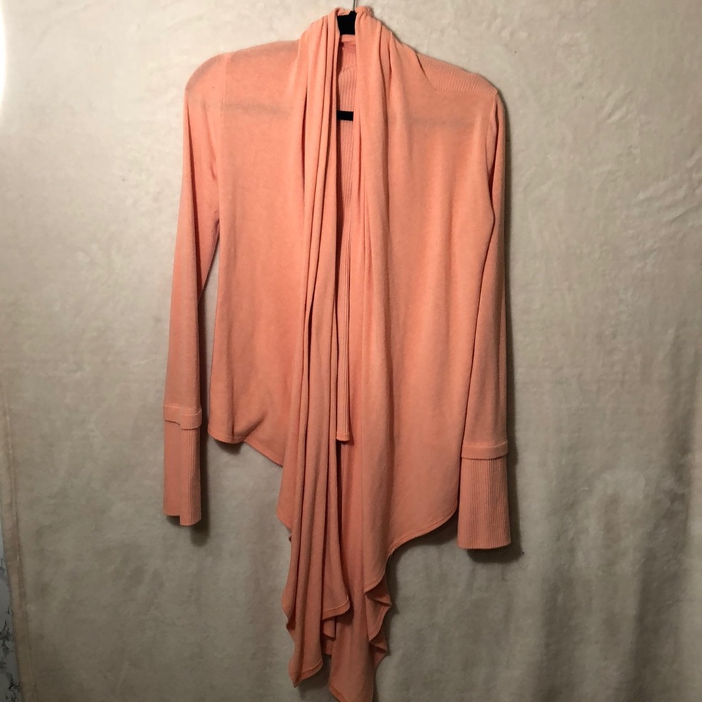 S-Twelve peach long sleeve cardigan NWOT